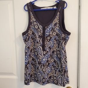 TOMMY HILFIGER Tank Top Blue Paisley Medium Womens